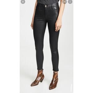 Frame le high‎ skinny Noir coated denim skinny jeans size 28 NEW $240